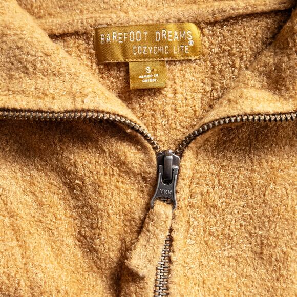 Barefoot Dreams Women’s Sweater Neutral Slow Fashion Cozy Minimalism Camel Zip S - Picture 8 of 8